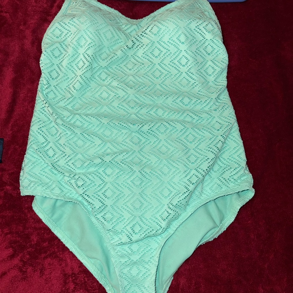 Mint Green Textured One-Piece Swimsuit